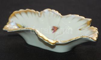 Kézzel festett sorszámozott aranyozott Rothschild-mintás jelzett Herendi porcelán tál / Handpainted numbered Herendi chinaware tray 15x9cm