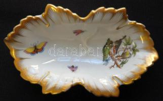 Kézzel festett sorszámozott aranyozott Rothschild-mintás jelzett Herendi porcelán tál /
Handpainted ...
