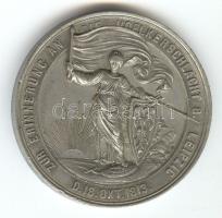 Ausztria 1863. "A Lipcsei csata 50. évfordulója" horgany emlékérem (46mm) T:2 ph. 
Austria...