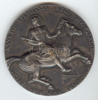 1938. Madarassy Walter: "Szent István Alba Regia alapítója/Sancto Stephano Regi Hungariae" nagyméretű ezüstözött Br emlékérem (75mm/218g) T:2 ph.