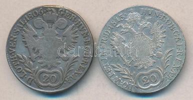 Ausztria/magyar verdejel 1806B 20Kr Ag "I. Ferenc" + 1813B 20Kr Ag "I. Ferenc" T:3,2-