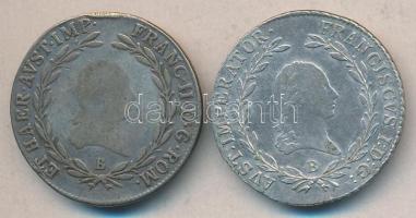 Ausztria/magyar verdejel 1806B 20Kr Ag "I. Ferenc" + 1813B 20Kr Ag "I. Ferenc" T...
