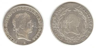 Ausztria 1823A 20Kr Ag "I. Ferenc" T:3/2- + Ausztria/magyar verdejel 1846B 20Kr Ag "I...