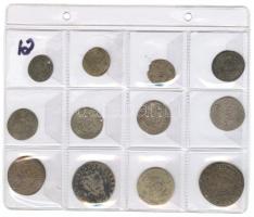 1600-1700-as évek I.Lipót uralkodása alatt vert Ag pénzérmék: XVKr, VIKr, 3Kr, 1Kr összesen 12db, kö...