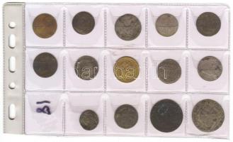 1700-1800-as évek Magyarország/Ausztria 14db különböző Cu/Ag pénzérme/emlékérme, köztük 10Kr Ag &quo...