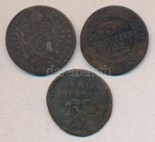 1705. X Poltúra "Rákóczi szabadságharc" T:3/3- + 1800B 6Kr T:3 + 1812B 3Kr T:2-/3