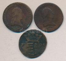 1705. X Poltúra "Rákóczi szabadságharc" T:3/3- + 1800B 6Kr T:3 + 1812B 3Kr T:2-/3