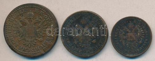 Ausztria/magyar verdejel 1851B 1Kr + 2Kr + 3Kr T:2-,3