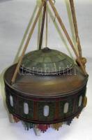 Régi, érdekes fazonú bársony-üveg csillár /
Vintage chandelier d:60 cm