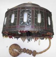 Régi, érdekes fazonú bársony-üveg csillár /
Vintage chandelier d:60 cm