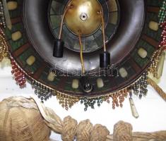 Régi, érdekes fazonú bársony-üveg csillár /
Vintage chandelier d:60 cm