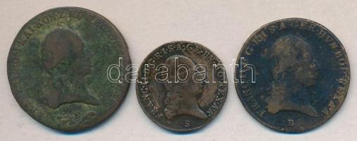Ausztria/magyar verdejel 1800S 1Kr + 1800B 3Kr + 1800E 6Kr T:2-,3
