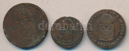 Ausztria/magyar verdejel(is) 1816O 1/4Kr + 1816A 1/2Kr + 1816G 1Kr T:2-,3