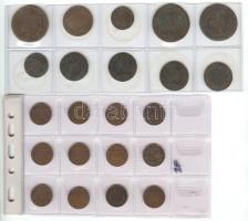 1800-as évek 10db vegyes osztrák és magyar krajcár, közte 1848 1Kr/2Kr + 1868KB 1Kr (5x) + 1872KB 1Kr (5x) + 189KB 1Kr + Ausztria 1885. 1Kr T:2-,3