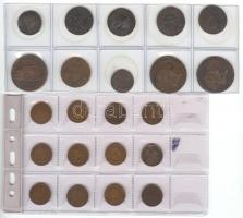 1800-as évek 10db vegyes osztrák és magyar krajcár, közte 1848 1Kr/2Kr + 1868KB 1Kr (5x) + 1872KB 1K...