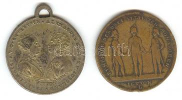 Ausztria 1813. "I. Ferenc császár és I. Sándor cár/ Lipcsei csata" Br emlékzseton (32mm) T...