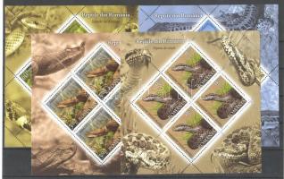 Reptiles minisheet set, Hüllők kisívsor, Reptilien Kleinbogensatz