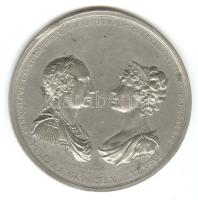 Ausztria 1817. Emlékérem a királyi pár (I. Ferenc és Karolina Auguszta) gyulafehérvári látogatása alkalmából Zin emlékérem (51mm) szign.: Carl Wurschbauer T:2 ph. Austria 1817. Commemorative medal for the royal couple´s visit in Transylvania Zin medallion (51mm) sign.: Carl Wurschbauer C:XF edge error