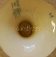 cca 1875 Antik, kézzel festett, aranyozott, áttört Zsolnay urnaváza máz alatti kék jelzéssel. (alján...