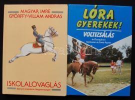 1986-1988  2 db lovaglással kapcsolatos könyv: Magyar Imre Győrffy- Villám András: Iskolalovaglás- spanyol lovasiskola Magyarországon. Megzőgazdasági Kiadó Budapest 1988. + dr. Ócsai Imre- Szidnainé dr. Csete Ágnes: Lóra gyerekek! Mezőgazdasági Kiadó, Budapest, 1986.