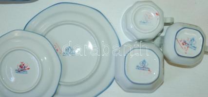 Komplett 6 darabos Berg Lindau porcelán kávéskészlet / 
Complete set of chinaware coffe-set