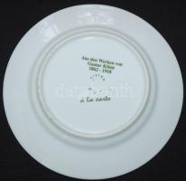 Gustav Klimt festménnyel díszített aranyozott dísztányér / 
chinaware plate d:17 cm