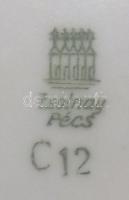 9 lapos tányérból és 6 süteményesből álló pajzspecsétes apró virágokkal díszített Zsolnay étkészlet/...