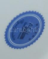 Ismeretlen jelzéssel virágmintás aranyozott teáskanna kék virágmintás német porcelán süteménykínálóv...