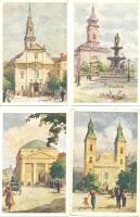 A régi Budapest - 11 darabos képeslapsorozat különböző szignós akvarell lapokkal, II. sorozat