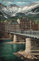 Innsbruck, Innbrücke, Gebirgskette, Hotel Kaiserhof / bridge, mountain (EK)