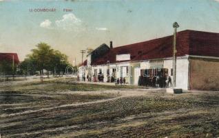 Újdombóvár Főtér Burger Ödön üzletével (EK)