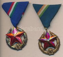 ~1970. "Közbiztonsági Érem" bronz és ezüst fokozata a rendőrség tagjai részére mellszalaggal T:1,2