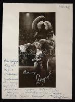 1963 Dypol híres állatidomár által dedikált fotó