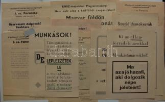 1956 30 db röplap, kiáltvány a forradalomról, munkástanácsi nyomtatványok