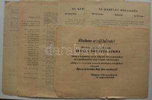 1956 30 db röplap, kiáltvány a forradalomról, munkástanácsi nyomtatványok