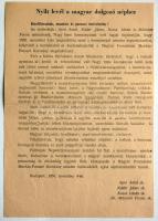 1956 Országos Légvédedelmi Parancsnokság Összes Beossztottja: Követelés a magyar kormányhoz! Felhívás a Magyar Néphez! 4 pontban követelések a szovjet csapatok kivonásáról az országból 41,5x60cm