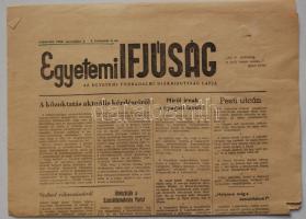1956 november 1. Egyetemi Ifjúság napilap I. évf. 4 szám. Benne a forradalom híreivel