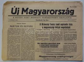 1956. november 2. I. évf. 1.szám Új Magyarország. A Petőfi Párt (Nemzeti Parasztpárt) Napilapja. Benne a forradalom híreivel