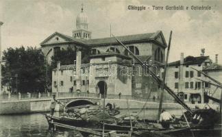 Chioggia Garibaldi tower, cathedral, gondola