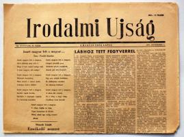 1956. november 2. Irodalmi Újság. Magyar Írók Lapja VIII. évf. 43.szám . Benne a forradalom híreivel