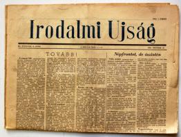 1956. október 13. Irodalmi Újság. Magyar Írók Lapja VIII. évf. 41.szám . Benne a forradalom híreivel