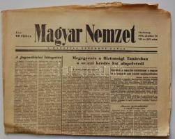1956.október 14. A Magyar Nemzet. XII. évf. 243.szám  Benne a forradalom híreivel. Szakadással