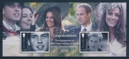 Vilmos herceg és Catherine Middleton eljegyzése blokk, Engagement of Prince William and Catherine Middleton block, Verlobung von Prinz William und Catherine Middleton Block