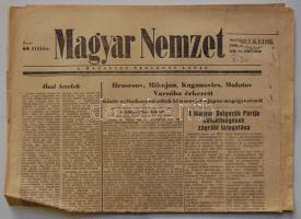 1956.október 20. A Magyar Nemzet. XII. évf. 248.szám  Benne a forradalom híreivel. Szakadással