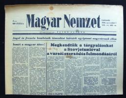 1956.november 1. A Magyar Nemzet.  XII. évf. 255.szám  Benne a forradalom híreivel.