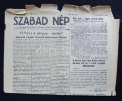 1956. november 6. Világ Proletárjai Egyesüljetek! Szabad Nép.  XIV. évf. Benne a forradalom híreivel. Szakadással