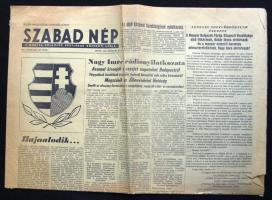 1956. október 29. Világ Proletárjai Egyesüljetek! Szabad Nép.  XIV. évf. 297. szám Benne a forradalom híreivel.