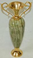 Dísz váza, márvány  fém/ marble  vase 27 cm d:7cm