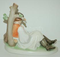 Kézzel festett jelzett Zsolnay porcelán juhász figura hibátlan állapotban /
Handpainted Zsolnay chin...