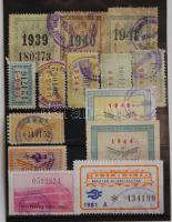 14 db klf. MÁV arcképes igazolványok meghosszabbítási bélyegei